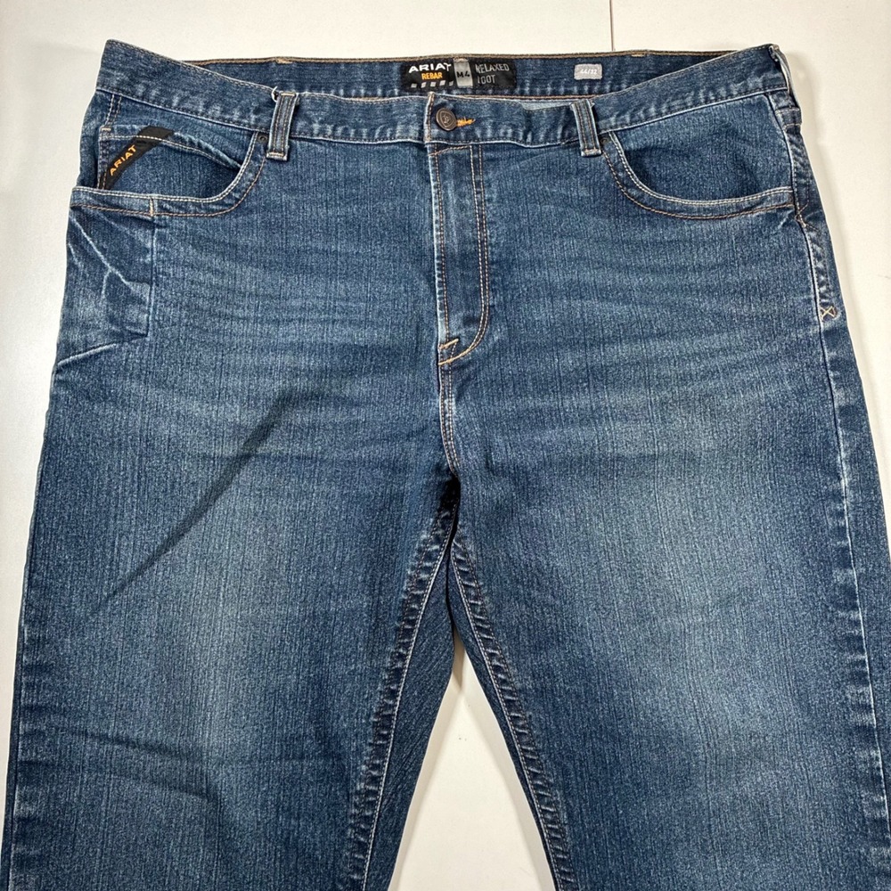 Ariat Rebar M4 Relaxed Boot Jeans 44x32 Blue DuraStretch Workwear Denim